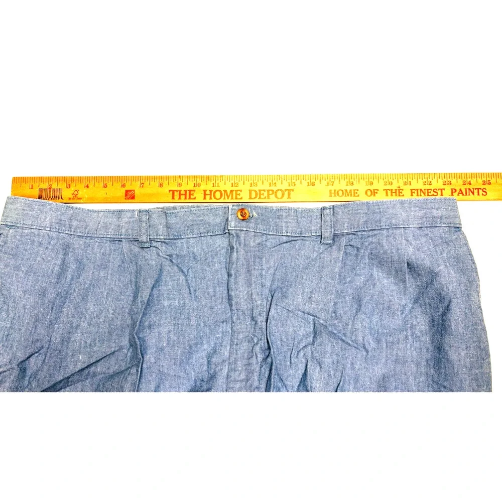 Mens Lightweight Light Blue Pants Elastic Waist Pants 48 x 30 Made in USA